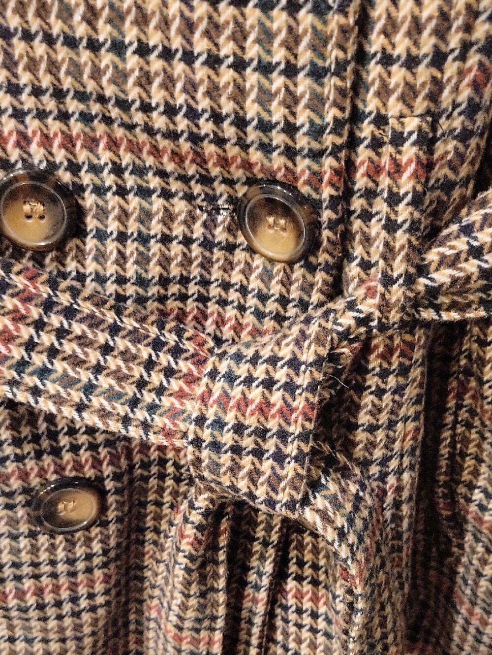 Me Jane Brown Multi Houndstooth Belted Trench Coat - Picture 4 of 9